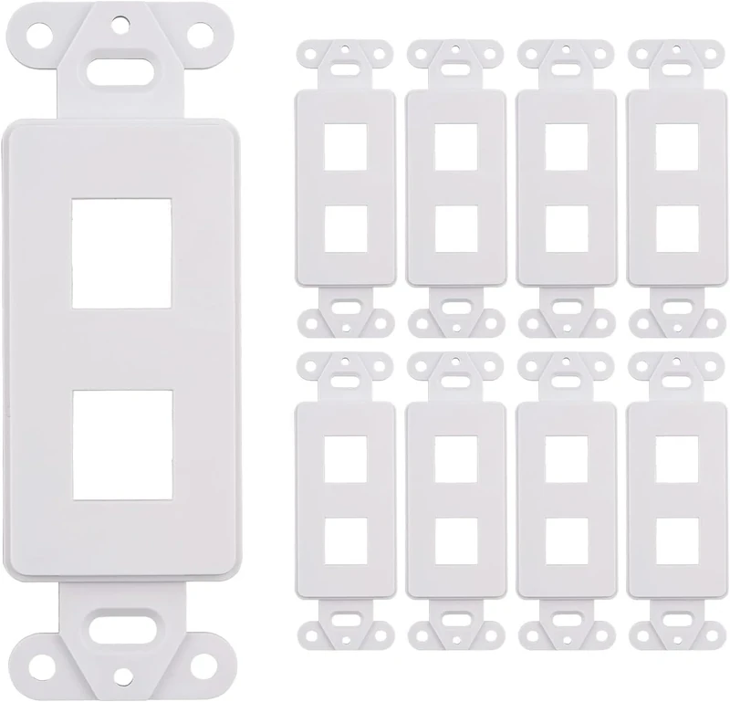 SatMaximum 10-Pack 2-Port Keystone Wall Plate - Ethernet HDMI