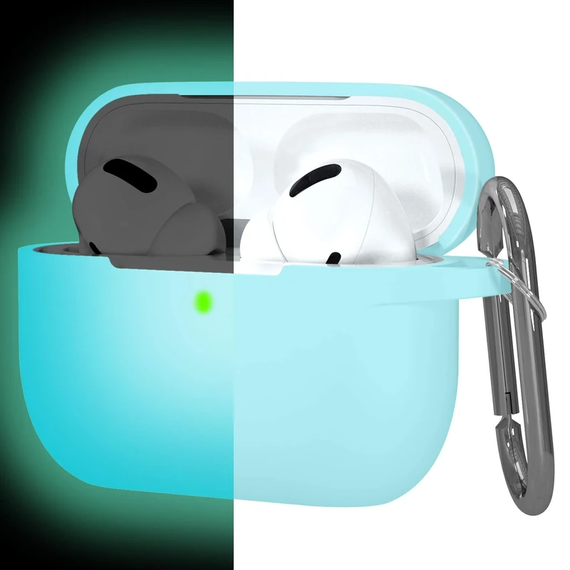 Hamile Silicone AirPods Pro Case - Shockproof Night Glow with Keychain