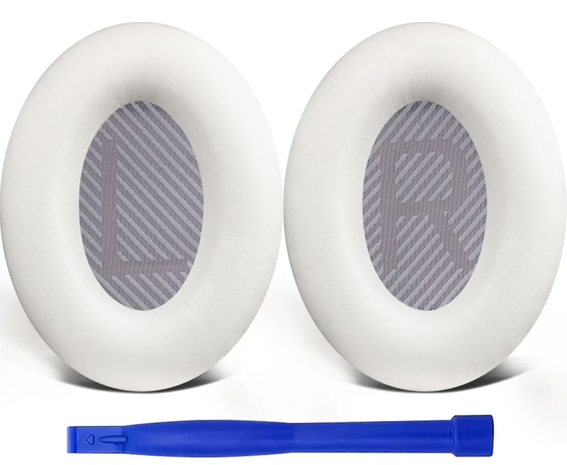 SoloWIT Replacement Earpads for Bose QC35 & QC35 II - White Leather