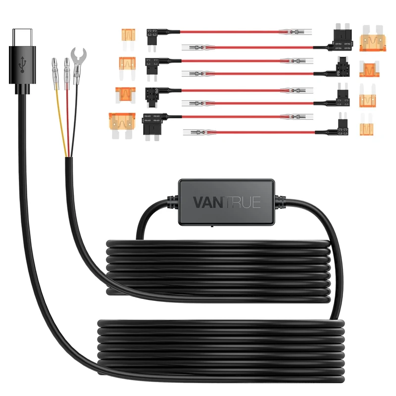 Vantrue USB-C Hardwire Kit 12-24V to 5V with ACC & Low Voltage