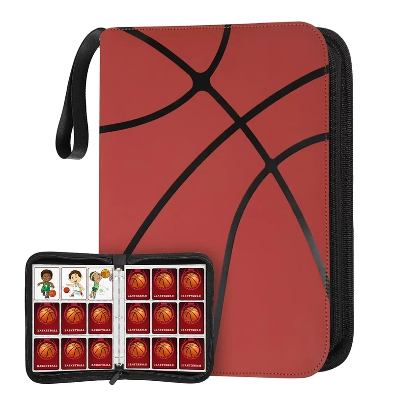 900 Pockets Basketball Card Binder Sleeves for Trading Cards, Carrying Case with Basketball Card Sleeves Album Holder Protectors for Football Baseball Sports Cards