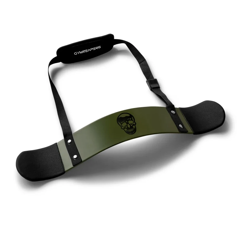 Gymreapers Bicep Arm Blaster - Thick Aluminum Support Bicep Curl Isolator w/Contoured, Padded Edges - Adjustable Bicep Bomber for Weightlifting & Bodybuilding (Military Green)