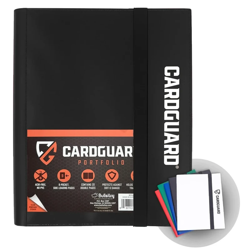 CardGuard Trading Card Binder Pro-Folio – 9 Pocket Binder - Side-Loading Album, Durable & Acid-Free Storage for Pokémon, YuGiOh, MTG, TCG, Game & Sports Cards, Black