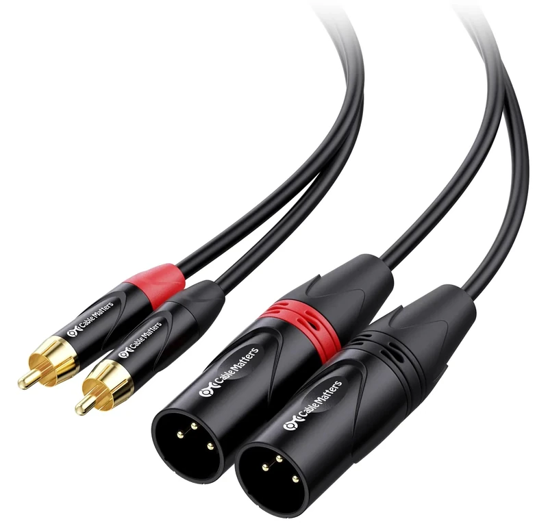 Cable Matters Dual RCA to XLR Unbalanced Interconnect Cable - 6ft, XLR to RCA Cable, Male to Male