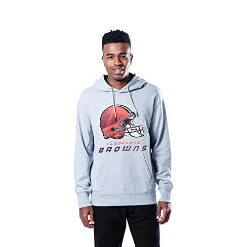 Ultra Game NFL Official Adults Ultimate Quality Super Soft Hoodie Sweatshirt - Unisex, Cleveland Browns, Heather Gray, L