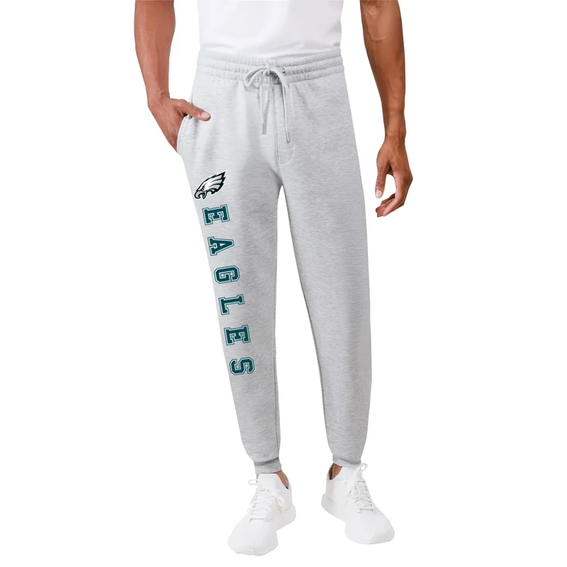 Ultra Game NFL Official Adults Super Soft Game Day Jogger Sweatpants - Unisex, Philadelphia Eagles, Heather Gray, 3X-Large