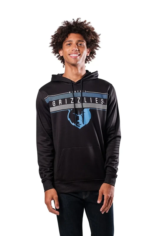Ultra Game NBA Official Men’s Super Soft Midtown Hoodie Pullover Sweatshirt - Unisex, Memphis Grizzlies, Black, Medium