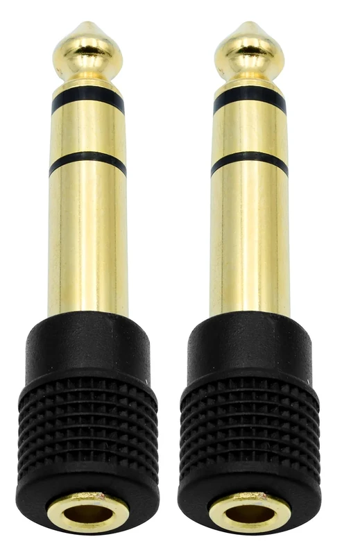 Chadou 6.35mm to 3.5mm Gold-Plated Audio Adapter - 2 Pack