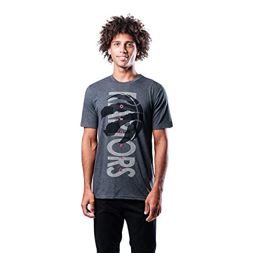 Ultra Game NBA Official Men’s Upright Logo Short Sleeve T- Shirt - Unisex, Toronto Raptors, Heather Charcoal, X-Large
