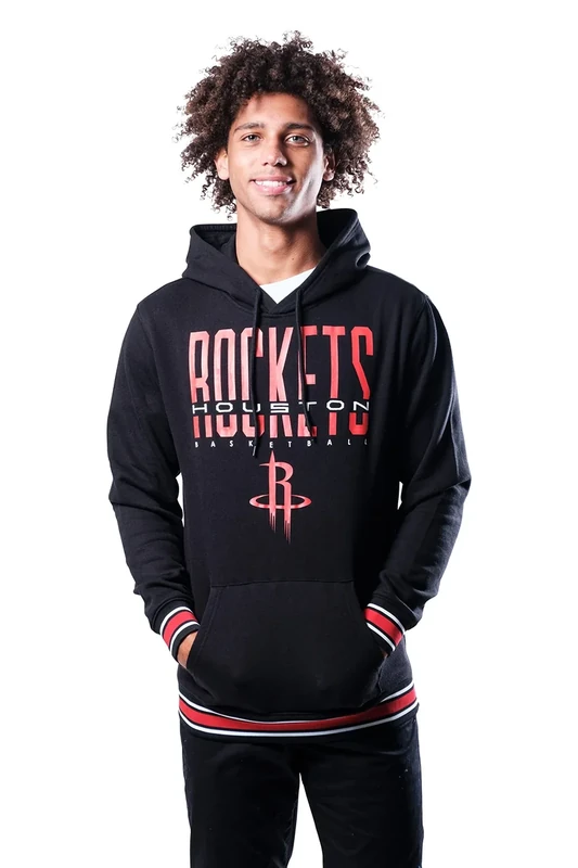 Ultra Game NBA Official Men’s Soft Fleece Hoodie Pullover Sweatshirt - Unisex, Houston Rockets, Team Color, Large