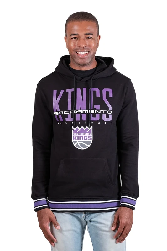 Ultra Game NBA Official Men’s Soft Fleece Hoodie Pullover Sweatshirt - Unisex, Sacramento Kings, Team Color, Large