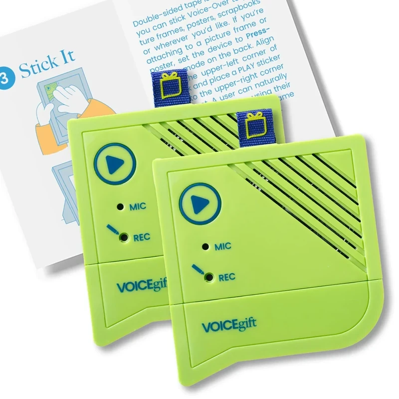 Voicegift Voice-Over® Mini Voice Recorder for Picture Frame, Mini Voice Recorder with Playback Audio & Digital Recorder for Picture Frame - Customizable Sound Gifting & Crafting, 2-Packs