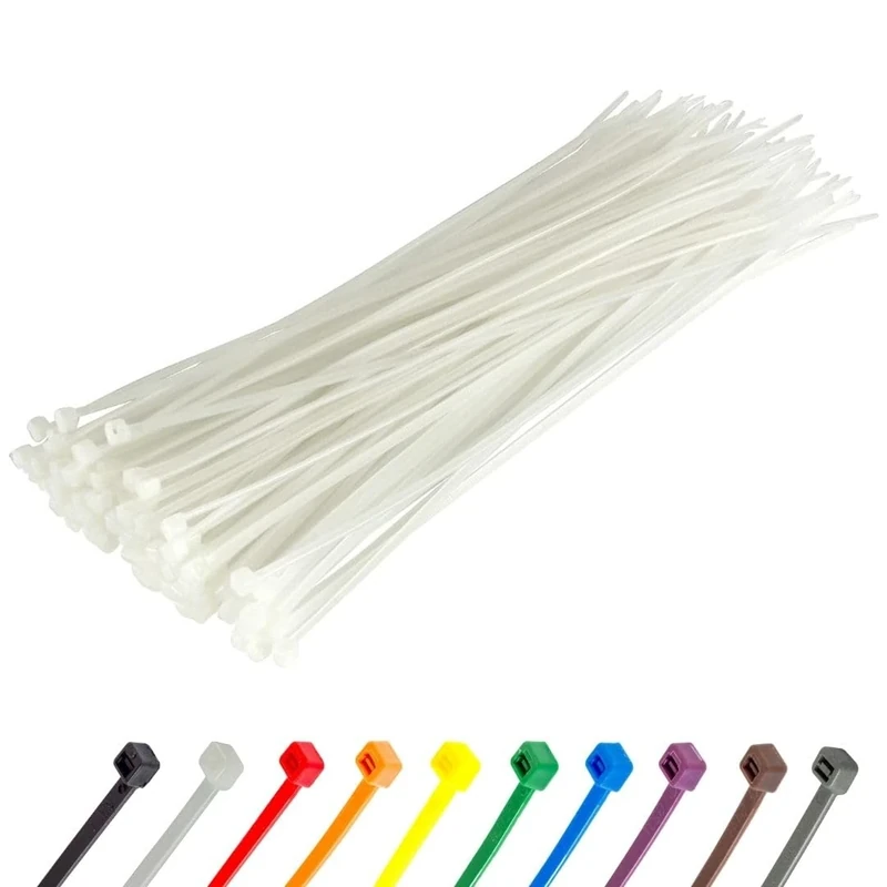 GTSE 6" White/Clear Zip Ties - 100 Pack, 40lb UV Resistant