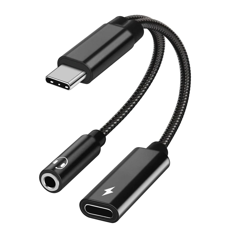 Vcddom 2-in-1 USB-C to 3.5mm Adapter with 60W PD Fast Charge