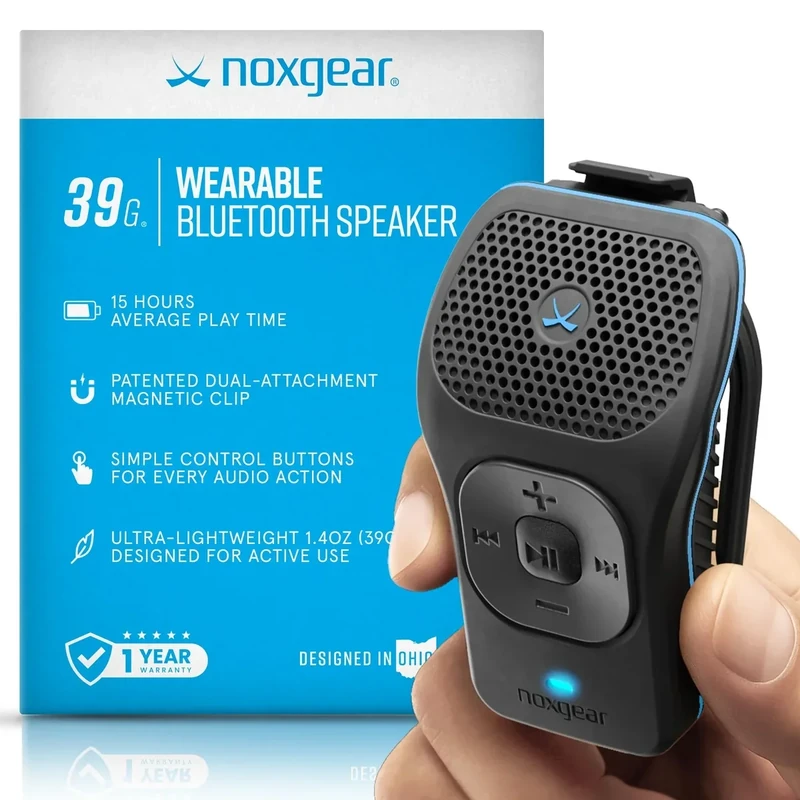 noxgear 39g Speaker - Magnetic Clip-On, Waterproof, 15h Playtime