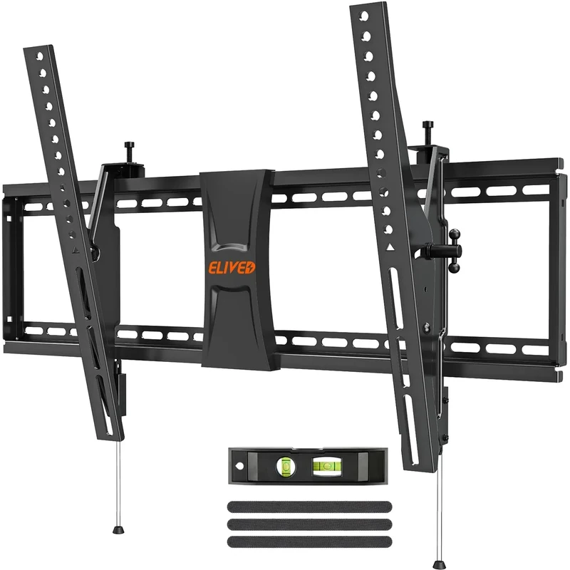 ELIVED TV Wall Mount for Most 37-84 Inch TVs, Max Load Capacity 120 lbs. Tilting tv Mount with Level Adjustment, Wall Brackets Max VESA 600x400mm, Fits 16-24 Inch Studs
