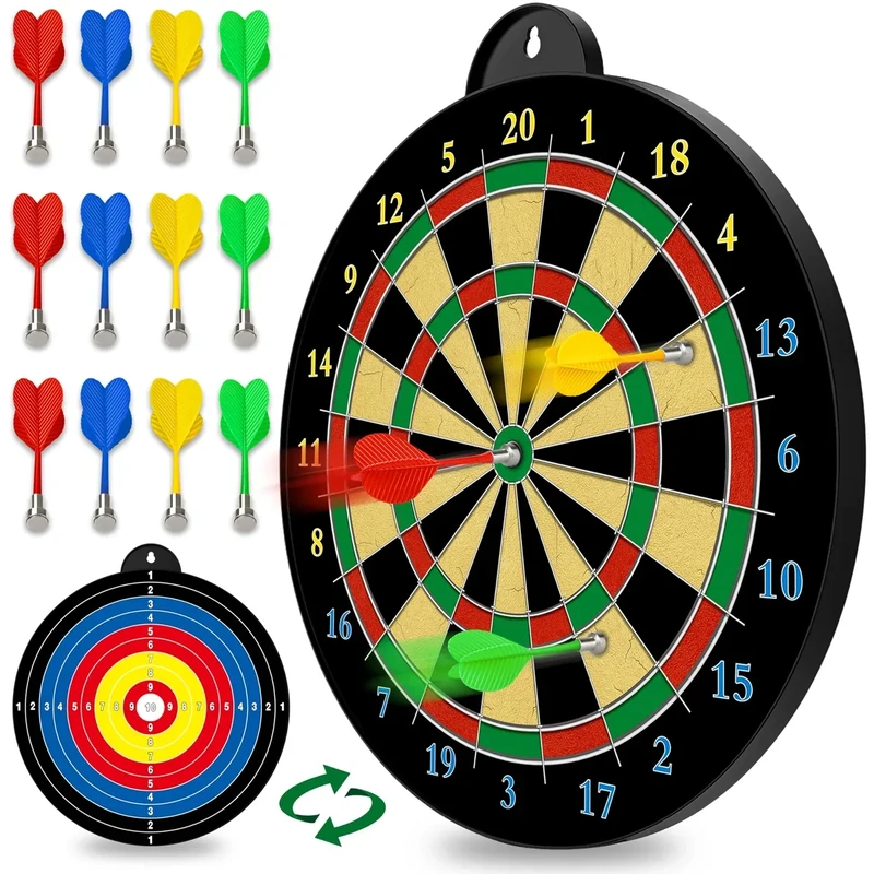 Dart Board - 12pcs Magnetic Darts - Excellent Indoor Game and Party Games - Gifts for 5 6 7 8 9 10 11 12 Year Old Boy Kids
