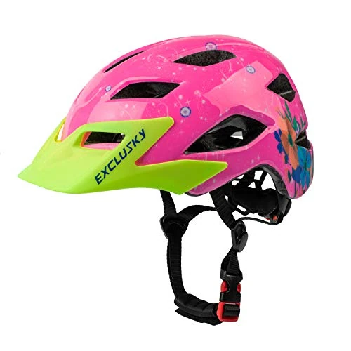 Kids Helmet, Exclusky Kids Bike Helmet Adjustable Safety Lightweight Children Bicycle Helmet for Kids Skating Cycling Scooter Boys and Girls Bicycle Helmets Ages 5-14