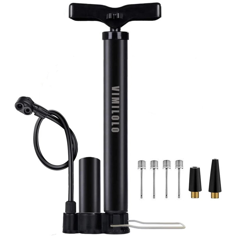 VIMILOLO Bicycle Pump, Bike Floor Pump Inflator for Presta and Schrader Valve Portable Tire Pumps for Ball Bike Pumps