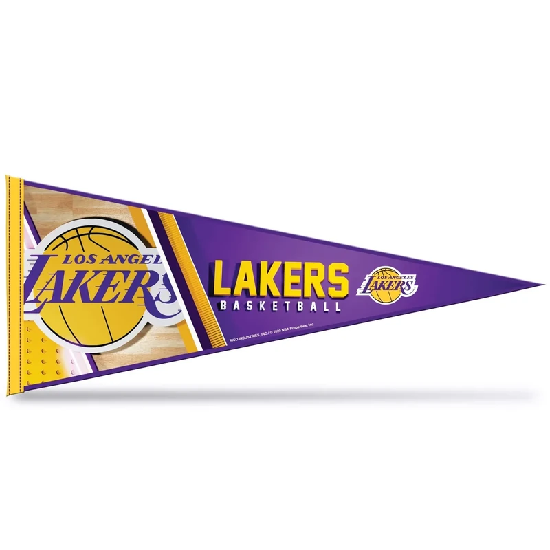 Rico Industries NBA Basketball Los Angeles Lakers Primary 12" x 30" Felt Wall Décor Pennant - Great for Home/Bed Room/Man Cave Décor