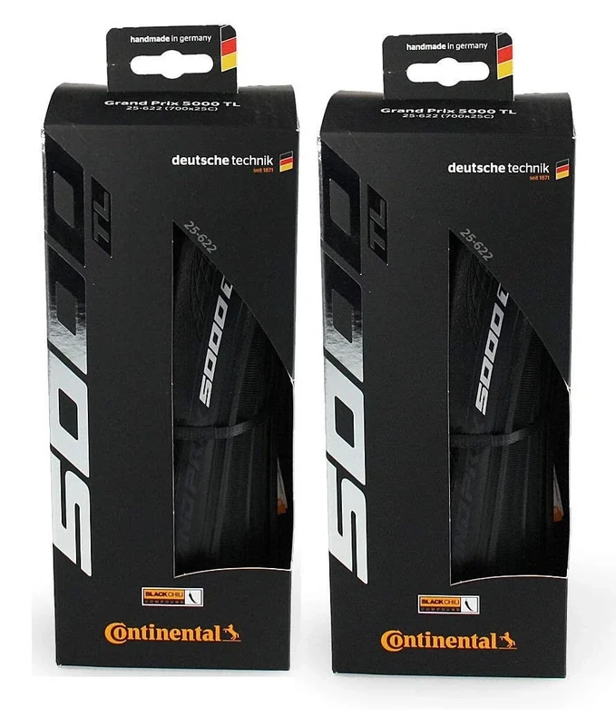 Continental Grand Prix 5000 TL 700 X 28 Black-BW + Black Chili 2-Count - Image 1