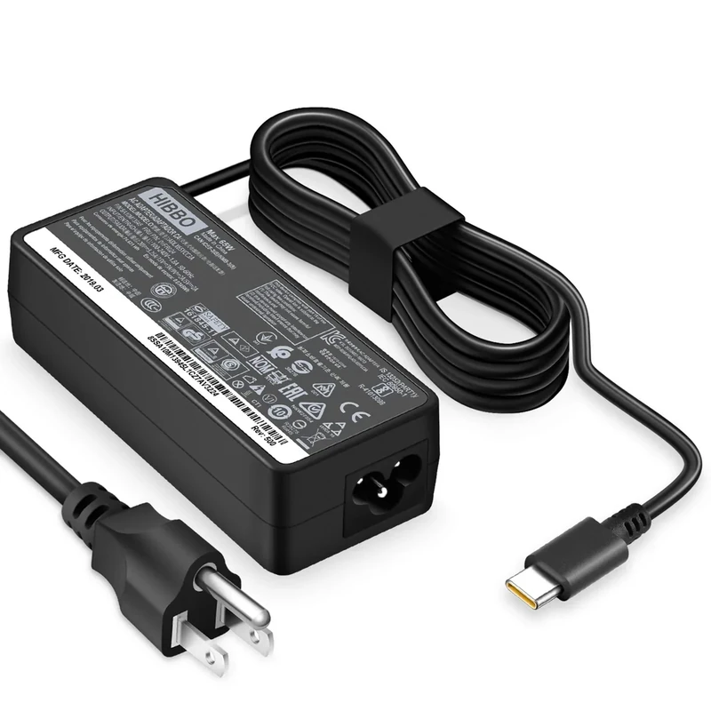 HIBBO 65W USB-C Fast Charger for Lenovo Laptops- 45W/65W Power Adapter