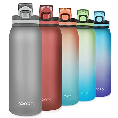 Opard 30oz Sports Water Bottle with Leak Proof Flip Top Lid BPA Free Tritan Reusable Plastic for Gym and Outdoor