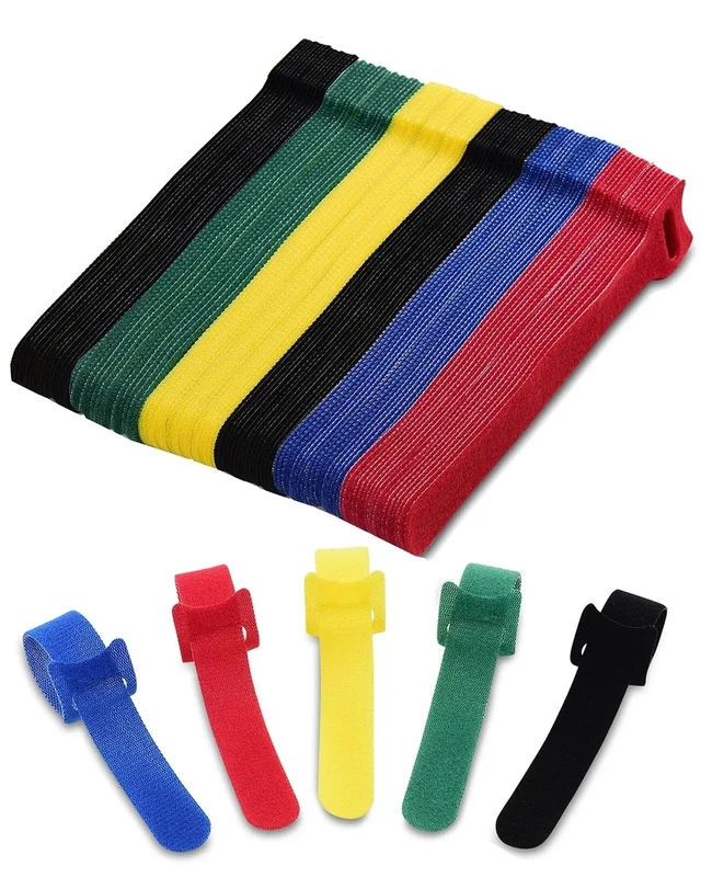 VCZHS Tech Reusable 6-Inch Cable Ties - 50 Multi-Colour Straps