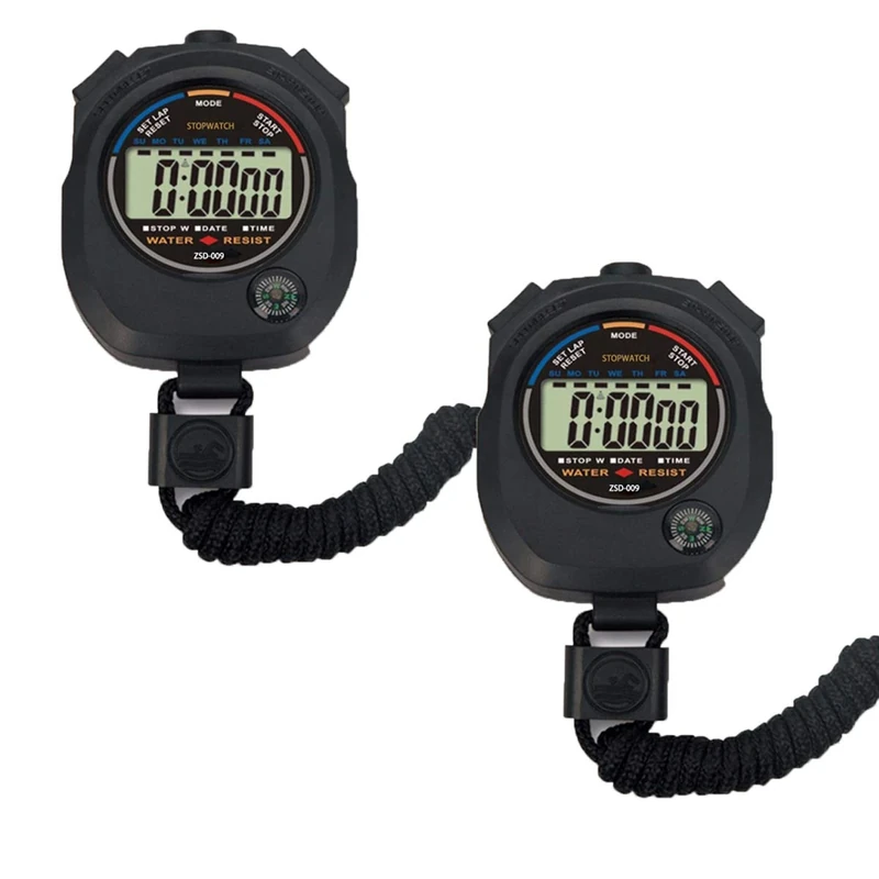Pgzsy 2 Pack Multi-Function Electronic Digital Sport Stopwatch Timer, Large Display with Date Time and Alarm Function,Suitable for Sports Coaches Fitness Coaches and Referees,Pgzsy - Image 1