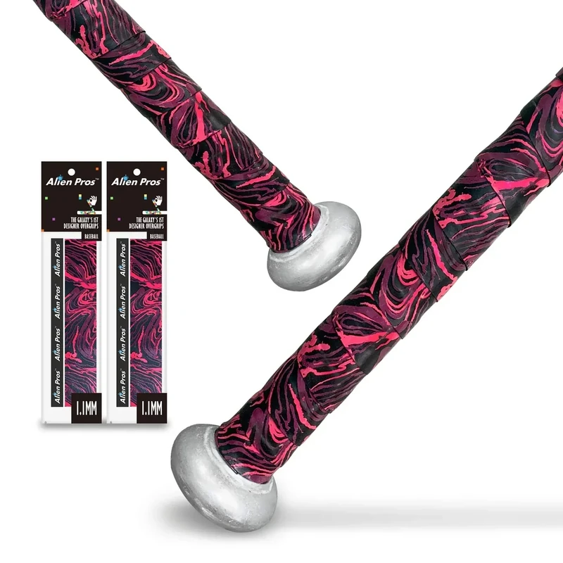 ALIEN PROS Bat Grip Tape for Baseball (2 Grips) – 1.1 mm Precut and Pro Feel Bat Tape – Replacement for Old Baseball bat Grip – Wrap Your Bat for an Epic Home Run (2 Grips, Fire)