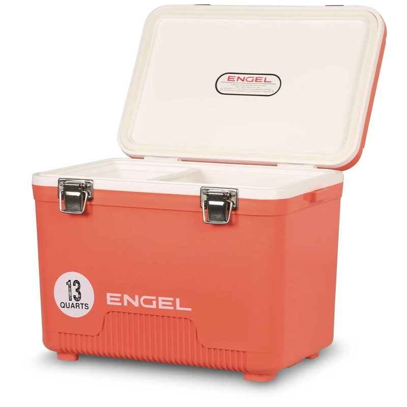 Engel UC13 13 Quart Leak-Proof, Air Tight, Drybox Cooler and Small Hard Shell Lunchbox for Men and Women in Coral
