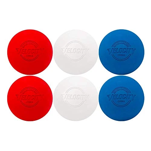 Velocity Practice Lacrosse Balls - 1, 2, 3, 6, 12, 18, 24, 36, 60 and 120 Packs - Official Size and Weight - Red, White, Blue