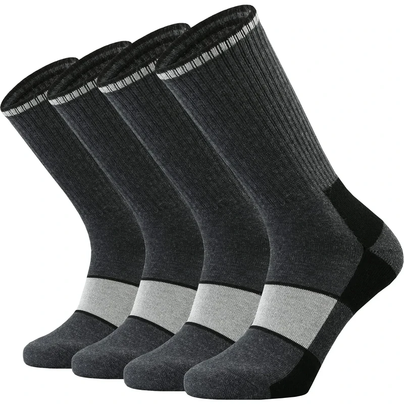 Ortis Men's Extra-Fine Merino Wool Cushioned Crew Socks with Light Weight Moisture Control Comfy for Men Outdoor Hiking Hiker(Khaki L)