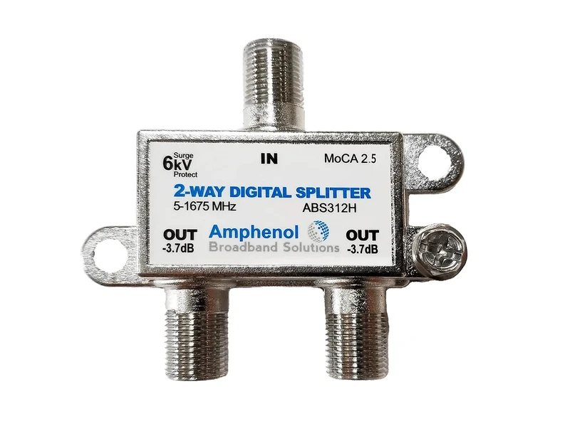 Amphenol ABS312H 2-Way Coaxial Splitter - MoCA 2.5, 1675 MHz