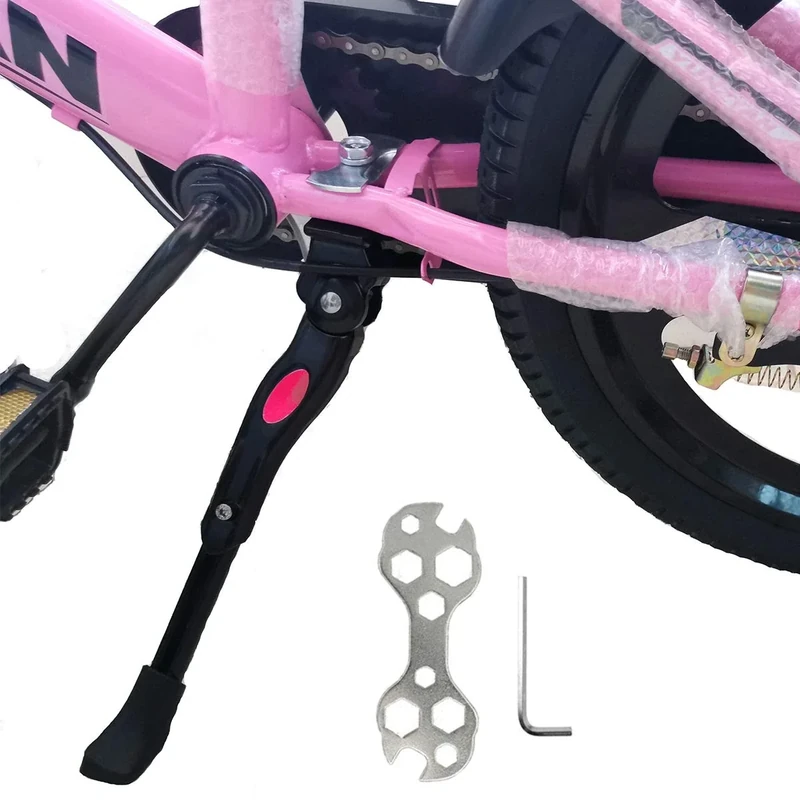 VECKUSON Kickstand for Kids Bike, Bicycle Kickstands Center Mount for 16 18 20 22 Inch Bicycles Adjustable Aluminum Alloy Kickstands for 16 18 20 inch 18 20 22inch Mountain Bike