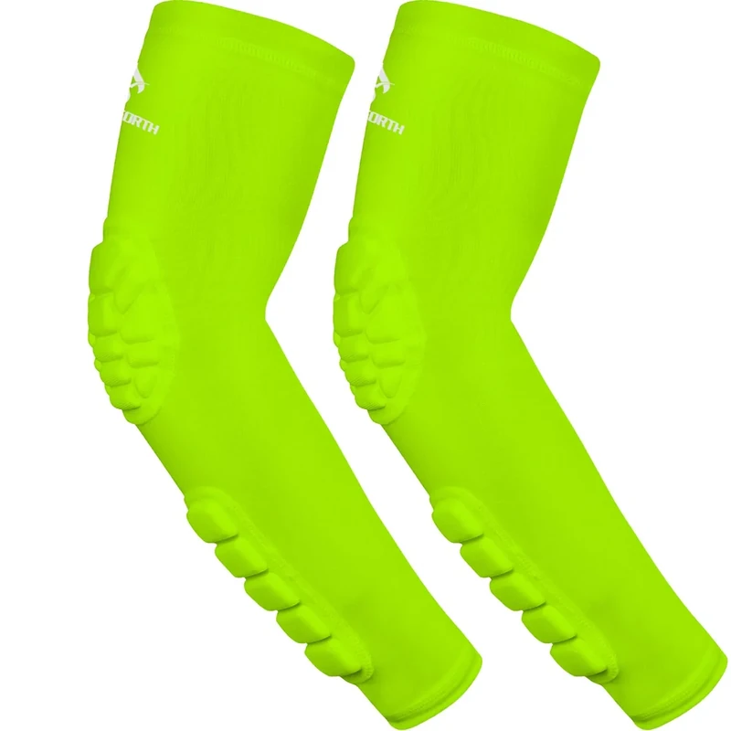 HOPEFORTH 2PCS Padded Elbow Forearm Sleeves Compression Arm Protective Support