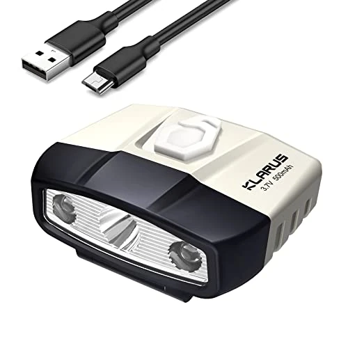 klarus HC5 Tiny Hands-Free Clip on Hat Light with Charging Case, 120 Lumens Rechargeable Motion Sensor Cap Visor Light, Headlamp Flashlight for Camping, Fishing, Dog Walking, Reading & Hand Work