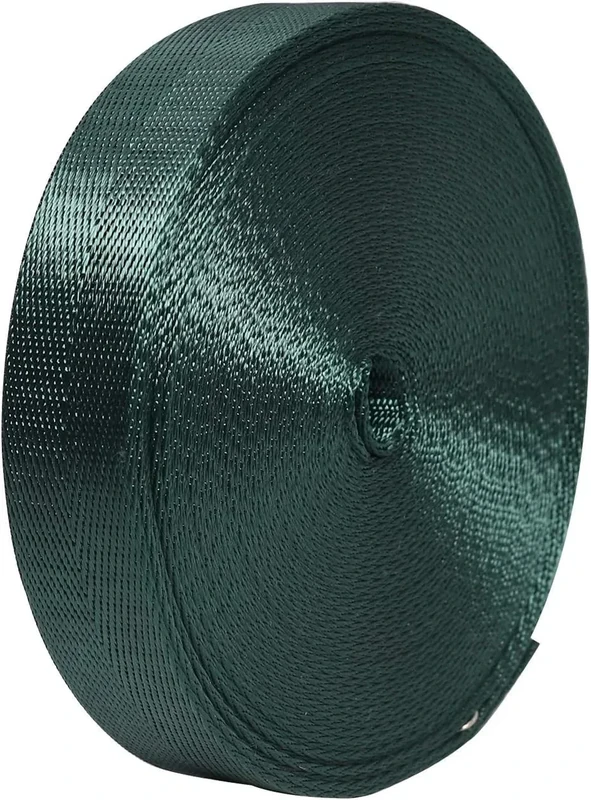 Devobunch 1 Inch Nylon Webbing Strap, Heavy Duty 10|25 Yard Webbing Roll, Durable Nylon Strapping for Indoor or Outdoor Gear, DIY Crafting, Repairing, 18 Vibrant Colors (Forest Green, 50 Yard)