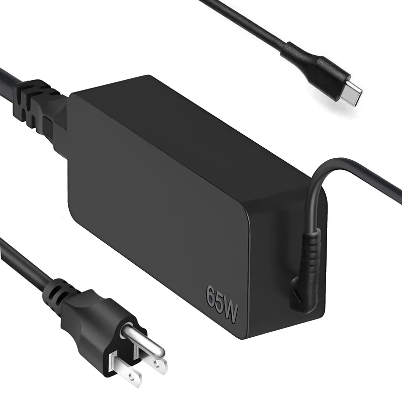 USB C 65W Laptop Charger Compatible with Lenovo Thinkpad X1 X13 T14 T15 T480s T580s ADLX65YDC2A ADLX65YLC2D Yoga 7i 9i C930 C940 Chromebook C330 S330 100e 300e 65W Laptop Power Supply Adapter Cord