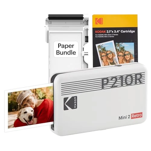 Kodak Mini 2 Retro 4PASS Portable Photo Printer - 38 Sheet White