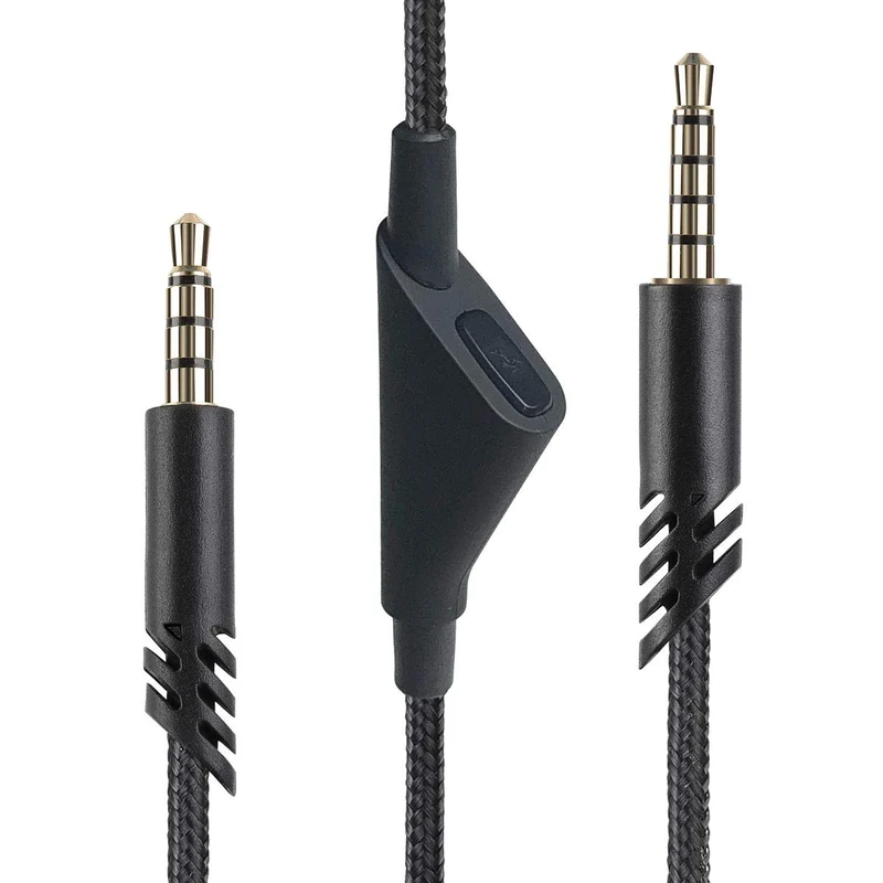 MJKOR Replacement for Astro A40TR Inline Mute Cable Cord, Mute Function Audio Aux Gaming Wire Compatible with Astro A40 Headsets (2 Meter, Mute Function) - Image 1