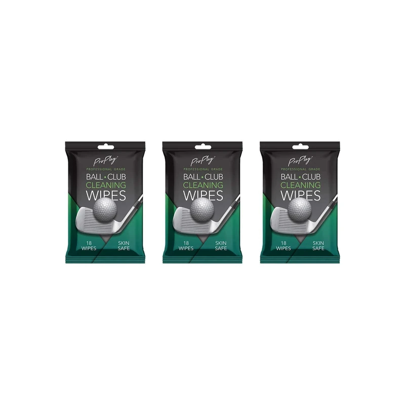 ProPlay Ball & Club Cleaning Wipes | Powerful Cleaner Removes Dirt, Grass, and Sand | Convenient, Resealable Pack - Unscented 3 Pack