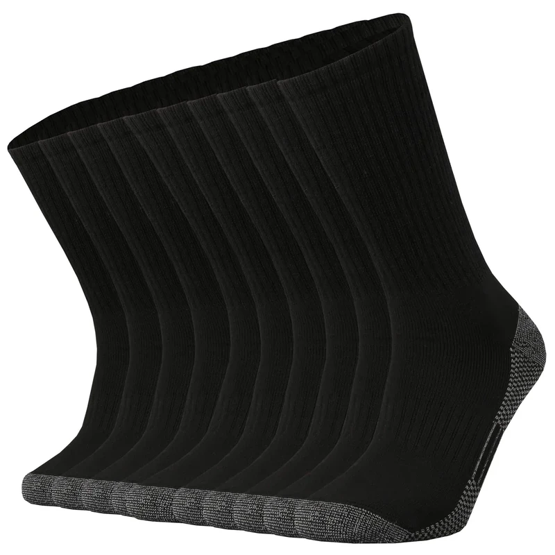 Ortis Men's Cotton Cushion Crew Socks Moisture Wicking Breathable Thick Warm Thermal for Athletic Heavy Duty Work Boot(NavyBlue XL 3P)