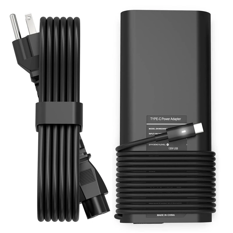 PIOEVTKA 130W USB-C Laptop Charger - Dell XPS, Latitude, Precision