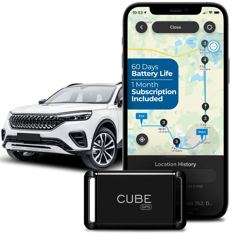 Cube GPS Tracker - Vehicle, Pet & Asset Locator with SOS & Geo-Fencing