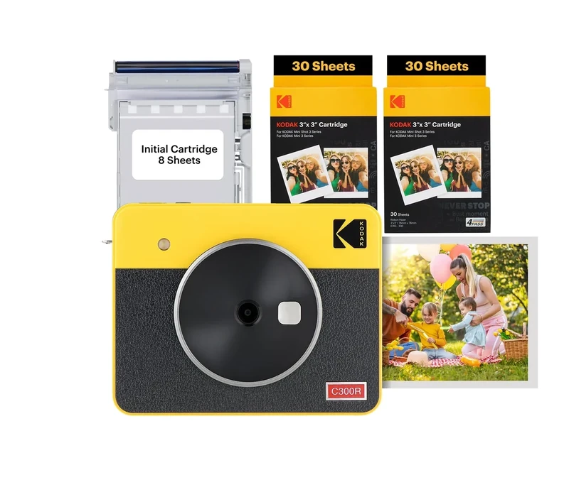Kodak Mini Shot 3 2-in-1 Camera & Printer - 8+60 Sheets, Yellow - Image 1