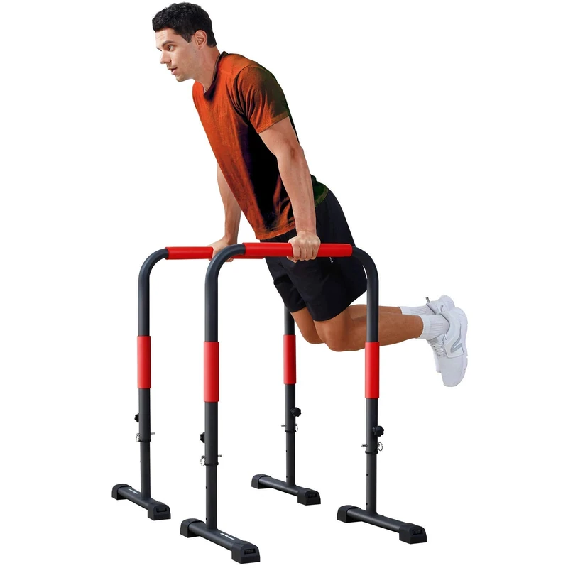 Sportsroyals Adjustable Dip Bar Station, Heavy Duty Parallette & Parallel Bars, 500LBS Stable Dip Stands for Home Gym, Calisthenics & Upper Body Workout Equipment