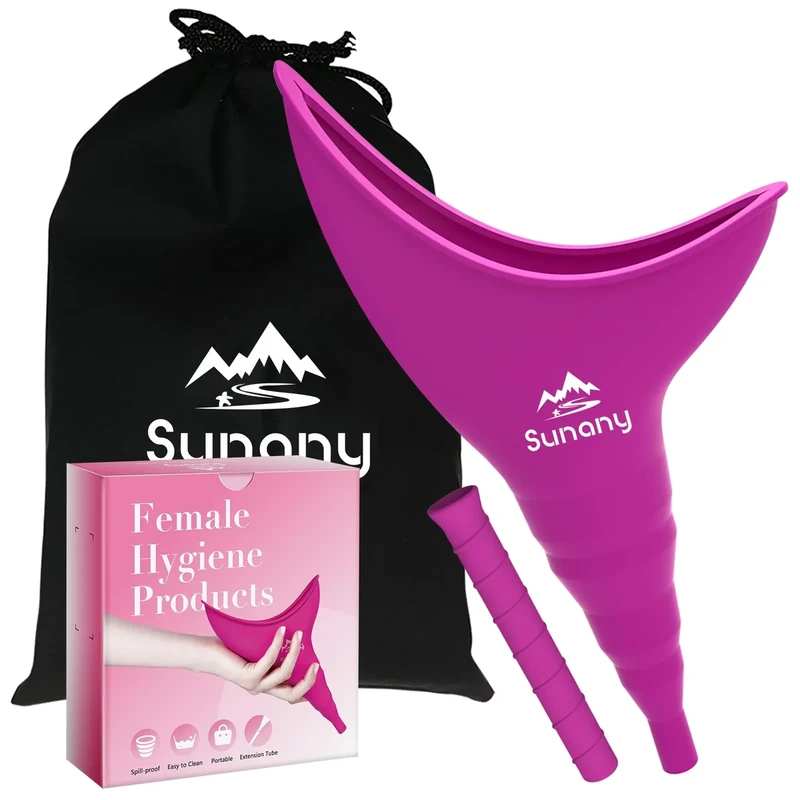Sunany Female Urination Device, Reusable Female Urinal Silicone Women Pee Funnel Allows Women to Pee Standing Up, Portable Womens Urinal is The Perfect Companion for Camping,Outdoor,Travel
