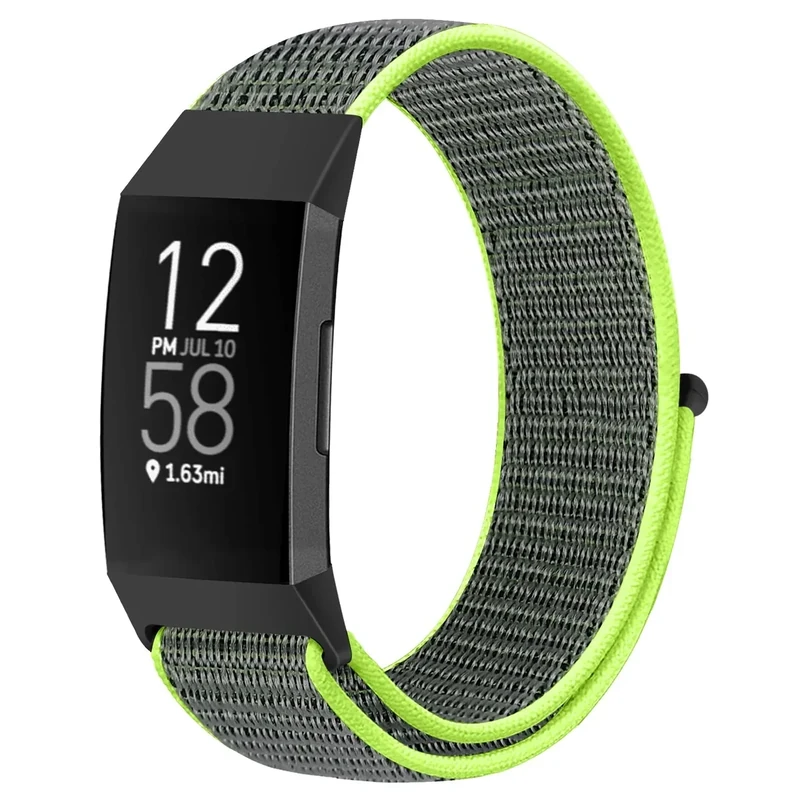AVOD Nylon Watch Bands Compatible with Fitbit Charge 4/Charge 3/SE, Soft Replacement Wristband Breathable Sport Strap with Band for Women Men (Flash)