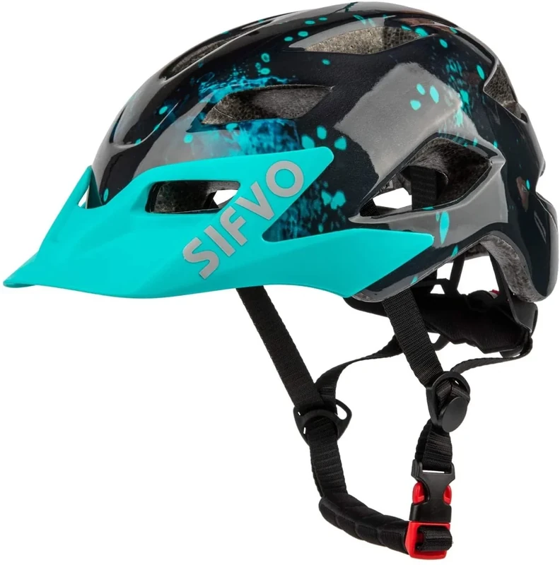 Kids Helmet, SIFVO Kids Bike Helmet Boys and Girls Children Bicycle Helmet with Cool Visor Helmet for Kids 5-14, Youth Bike Helmet Adjustable & Lightweight 50-57cm (Dark Blue)